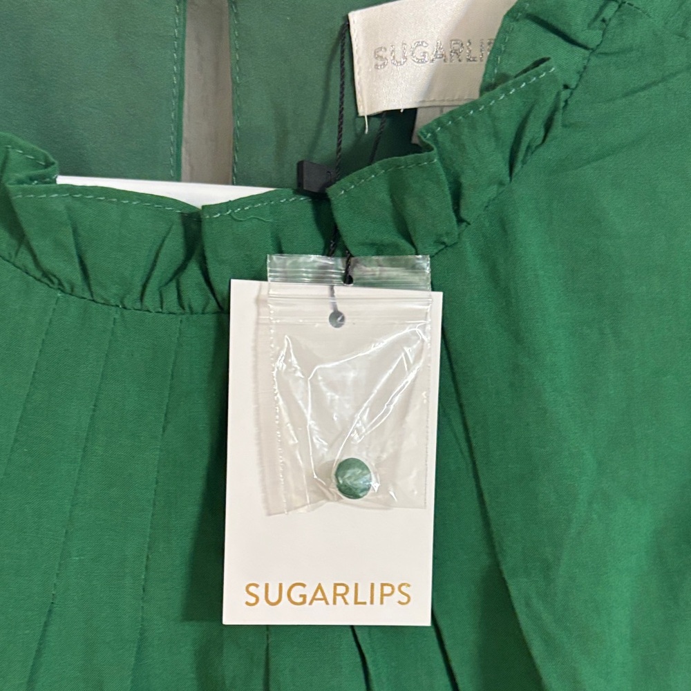 Sugarlips Emerald Pleated Dress - Picture 3 of 10